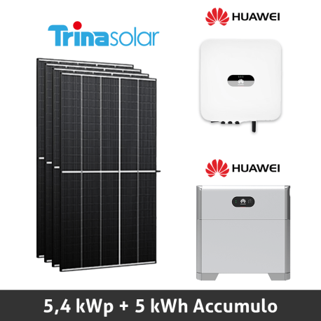 Impianto Fotovoltaico 5.4 KWp con Pannelli Trina Solar Vertex S, Inverter Huawei SUN2000, Accumulo Huawei LUNA2000 da 5 kWh