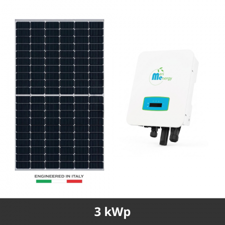 Fotovoltaico per Ville 3 kWp pannelli Quantico TOPCon 440Wp e Inverter  ibrido monofase