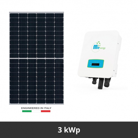 Fotovoltaico per Ville 3 kWp pannelli Quantico TOPCon 440Wp e Inverter  ibrido monofase