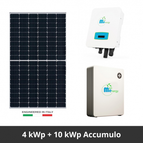 Fotovoltaico chiavi in mano 4 kWp: pannelli Quantico - Inverter e Batteria 10,2 kWh Meri Energy